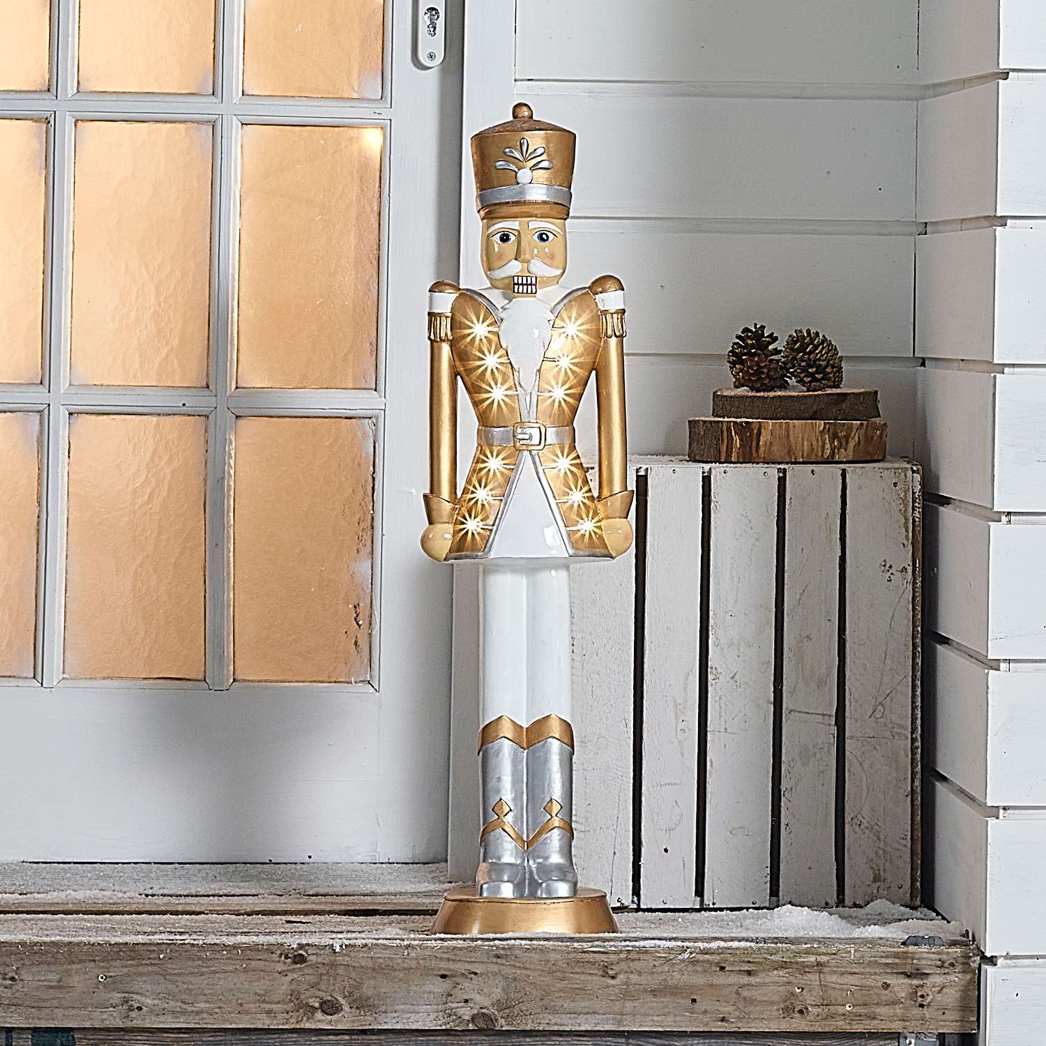 Norbert The 3ft Giant Gold Light Up Nutcracker - Indoor or Outdoor Christmas Decoration - Image 3