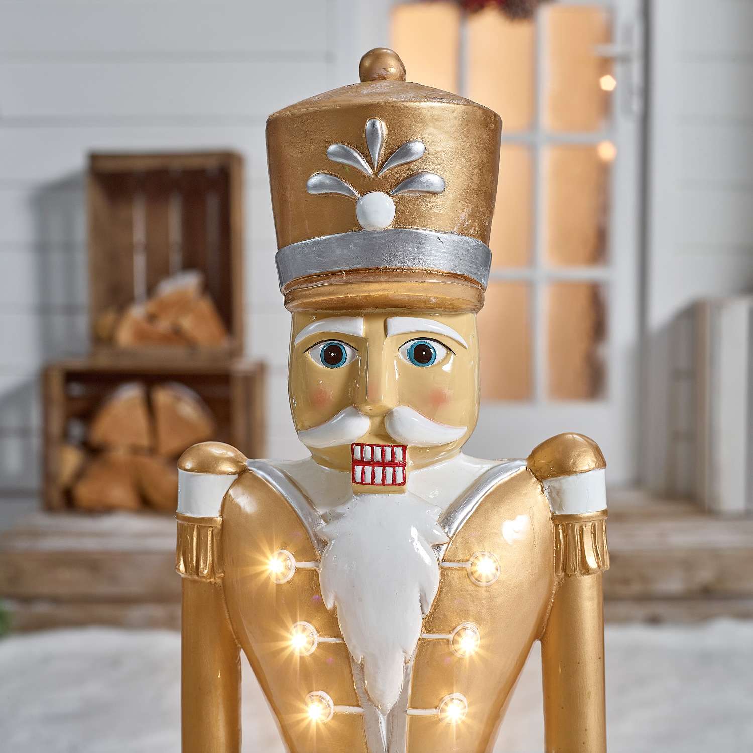 Norbert The 3ft Giant Gold Light Up Nutcracker - Indoor or Outdoor Christmas Decoration - Image 5