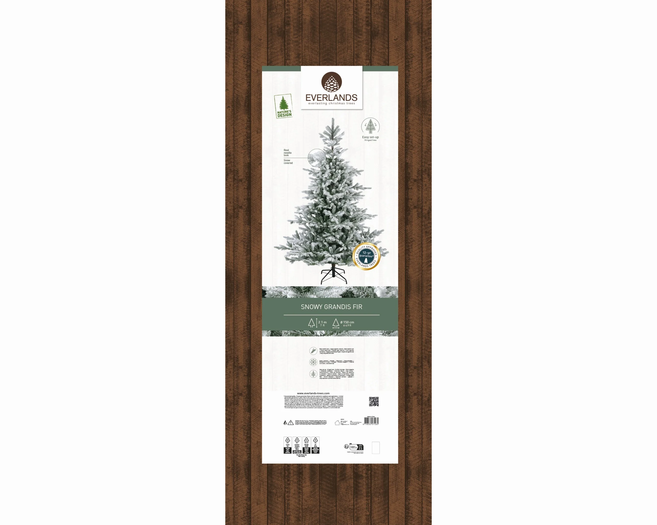 Everlands Snowy Grandis Fir Artificial Christmas Tree - Image 5