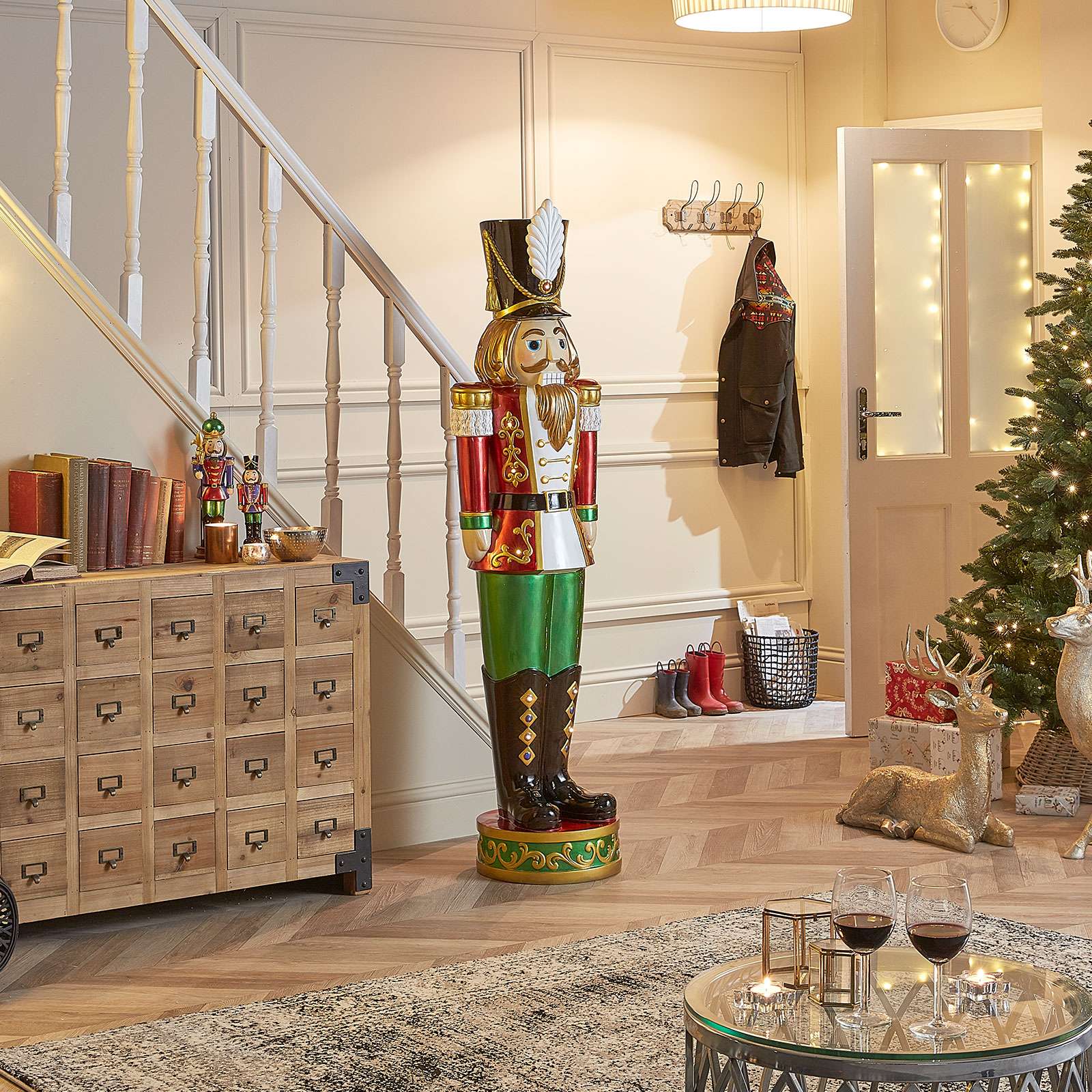 Klaus the Giant 5.5ft Nutcracker with LED Lights - 168cm - Image 11