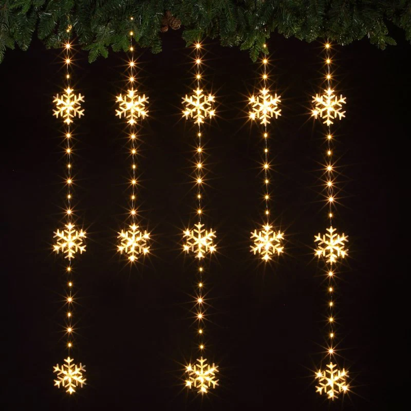 NOMA Snowflake Wire Connectable Curtain String Lights - 234 LEDs - Image 3