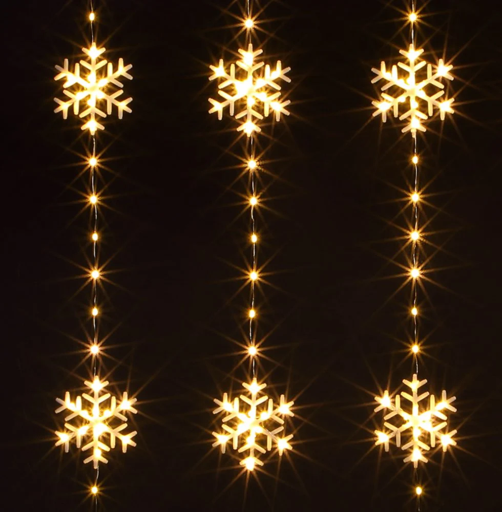 NOMA Snowflake Wire Connectable Curtain String Lights - 234 LEDs - Image 4