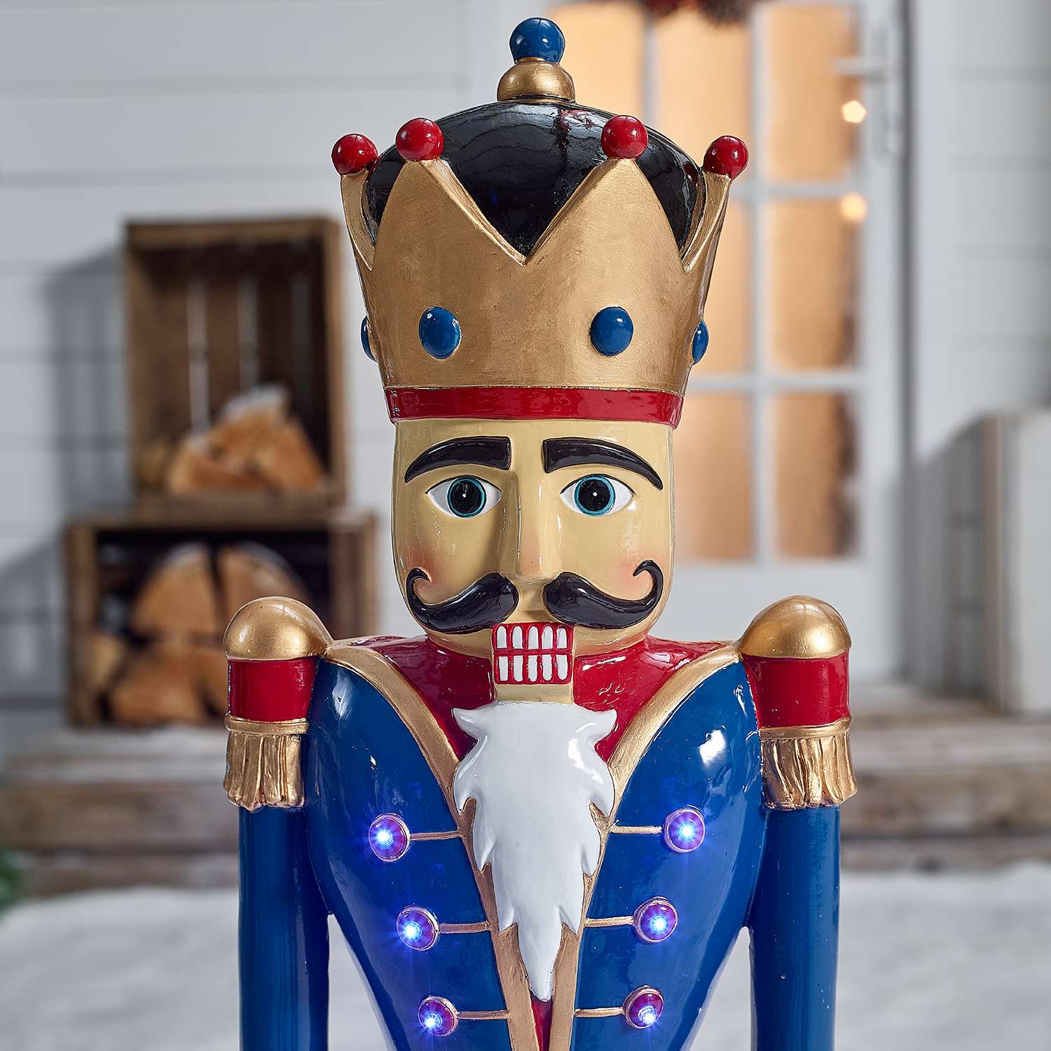 Norbert The 3ft Blue Light Up LED Nutcracker - Indoor or Outdoor Christmas Decoration - Image 3