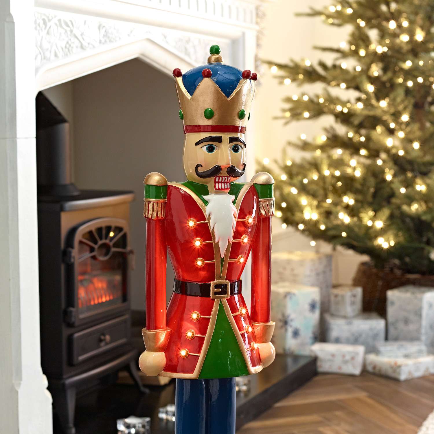 Norbert The 3ft Red Large Light Up LED Christmas Nutcracker - Image 5