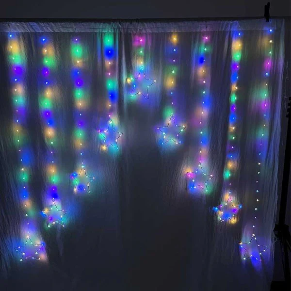 Three Kings Star Curtain String Lights - 256 LEDs - Image 4
