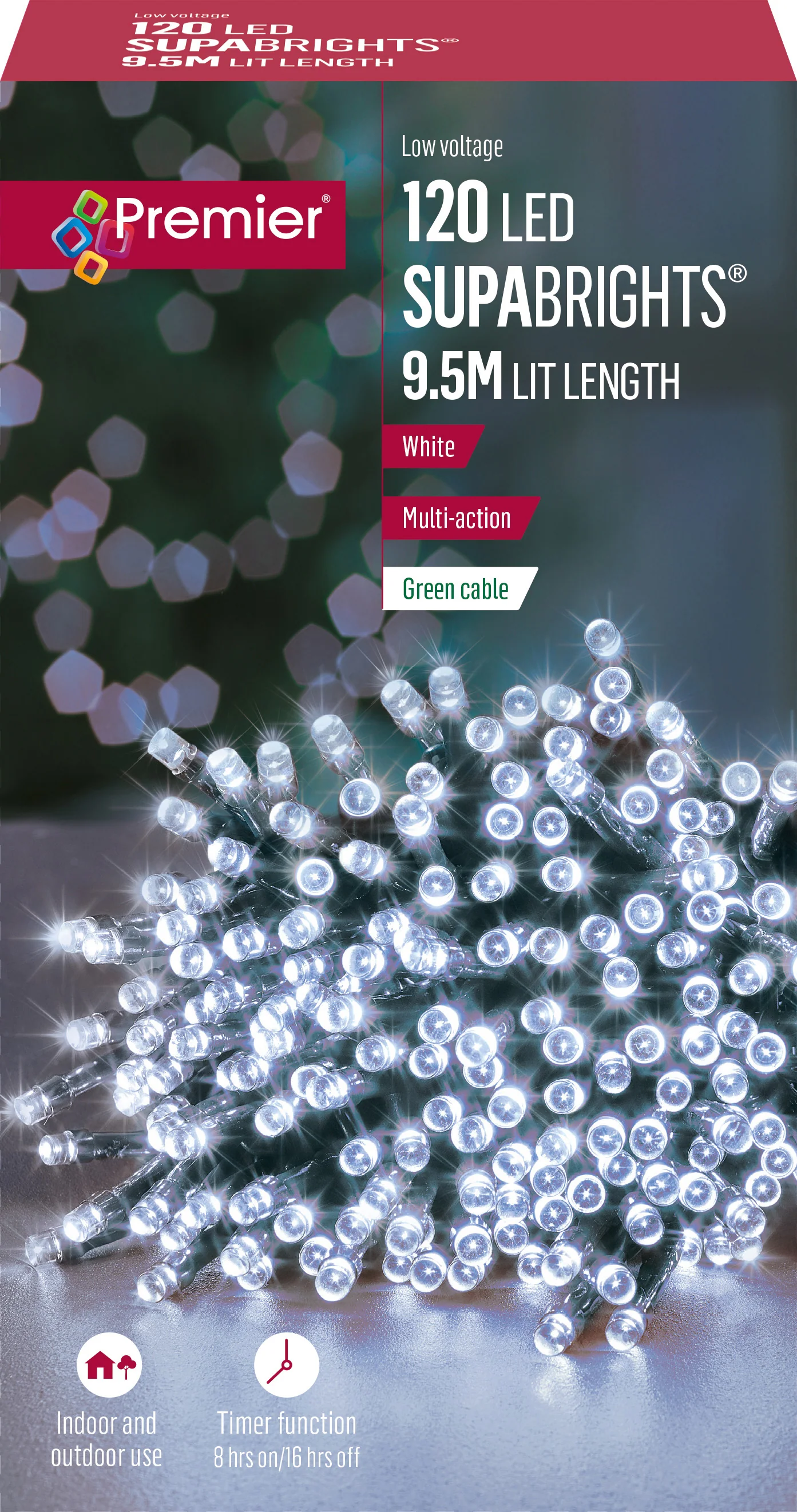 Premier - Cold / Cool White LED Multi Action SupaBrights Christmas Lights - Image 3