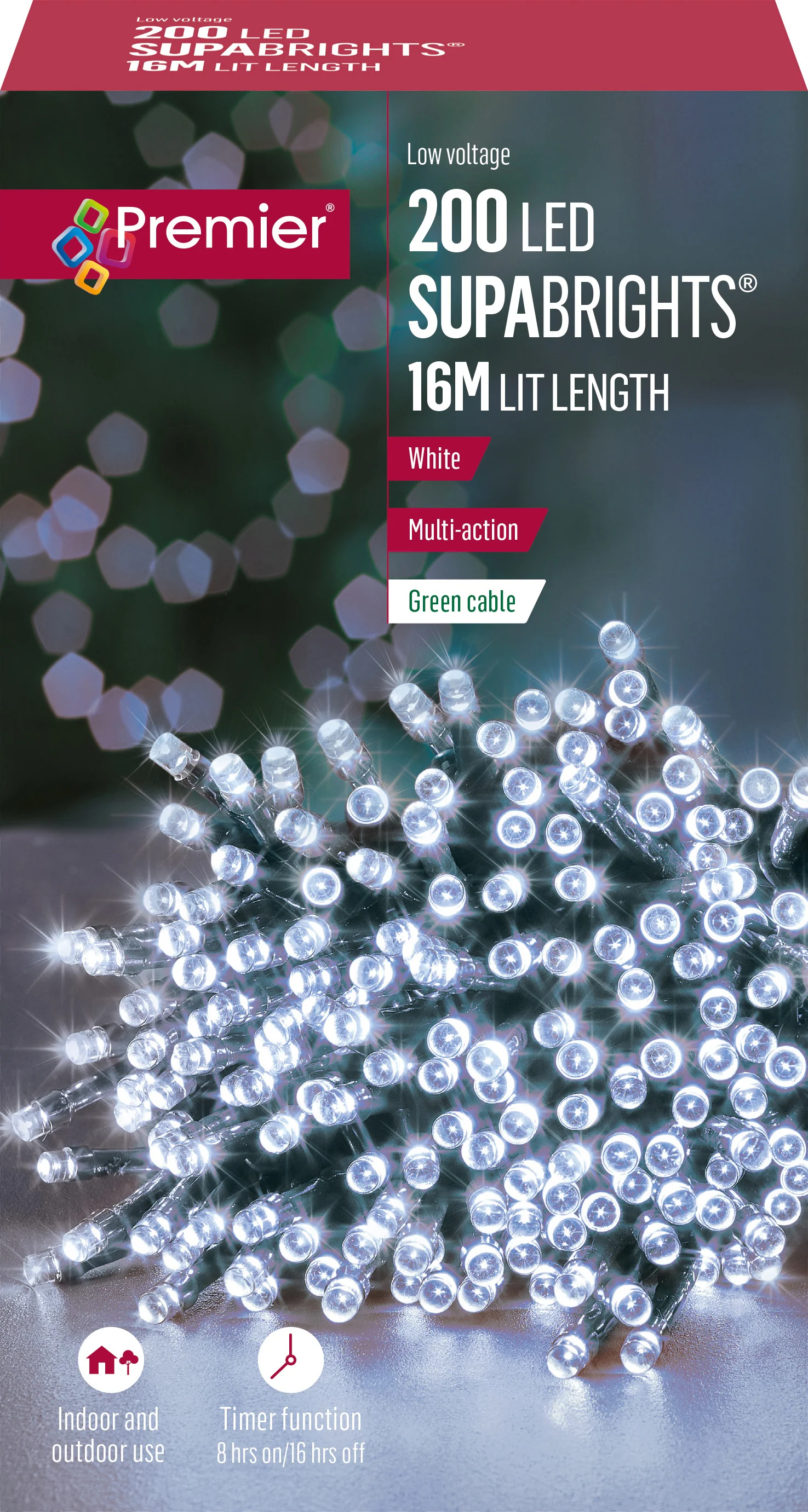 Premier - Cold / Cool White LED Multi Action SupaBrights Christmas Lights - Image 4