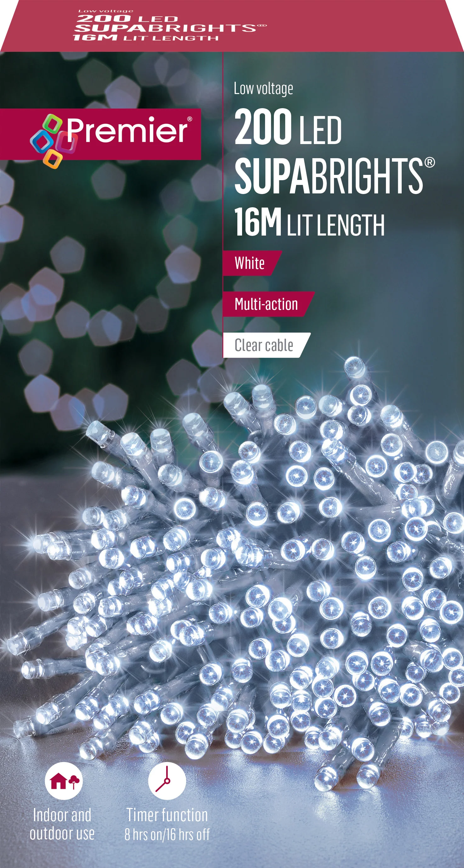 Premier - Cold / Cool White LED Multi Action SupaBrights Christmas Lights - Image 5