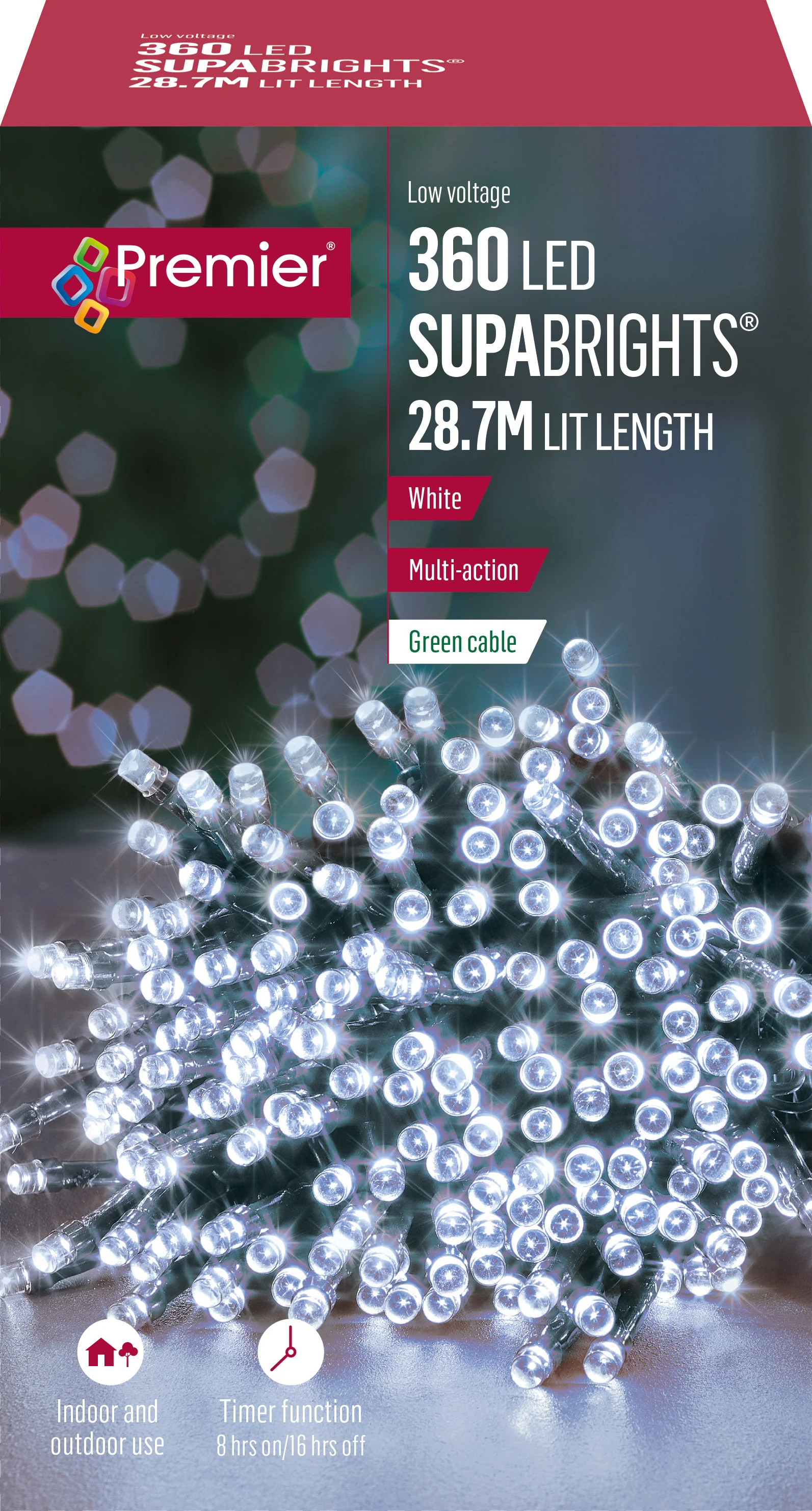 Premier - Cold / Cool White LED Multi Action SupaBrights Christmas Lights - Image 6