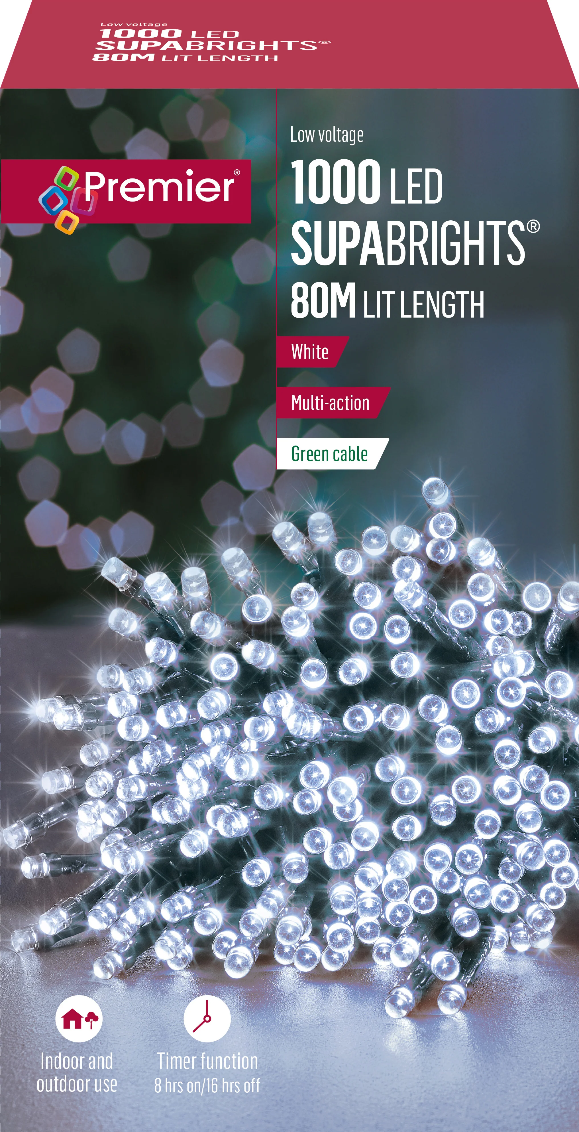 Premier - Cold / Cool White LED Multi Action SupaBrights Christmas Lights - Image 9