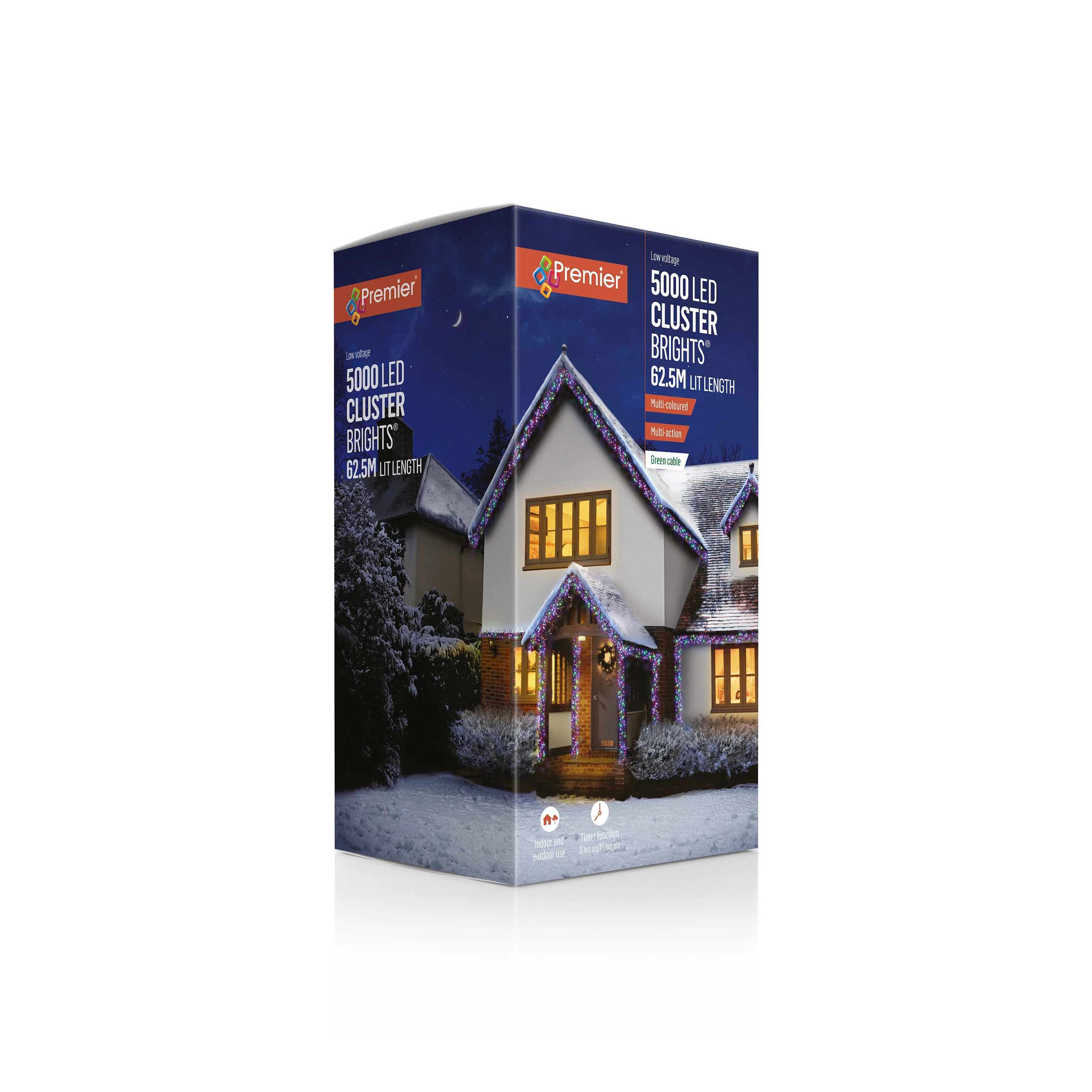 Premier Multi Coloured LED Multi Action Christmas Cluster Lights Cluster Brights - Image 10