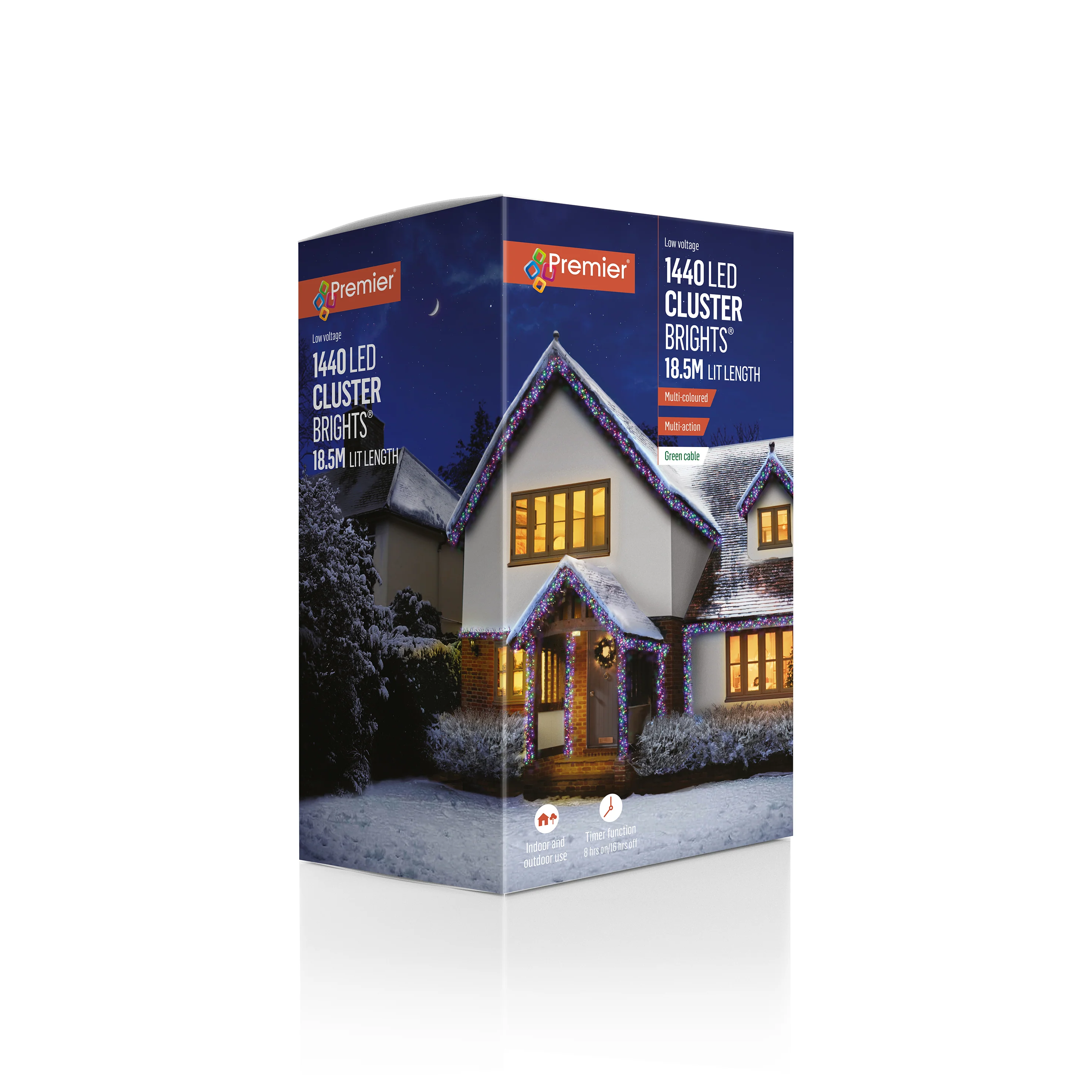 Premier Multi Coloured LED Multi Action Christmas Cluster Lights Cluster Brights - Image 11