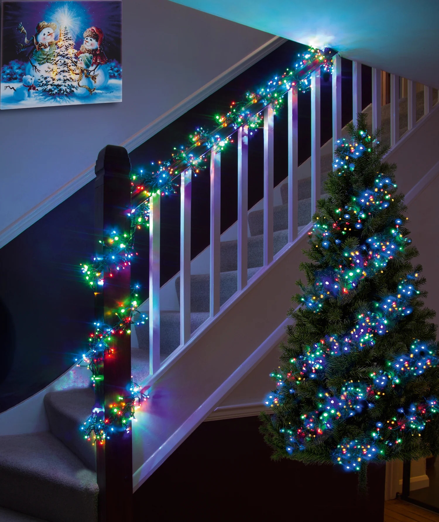 Premier Multi Coloured LED Multi Action Christmas Cluster Lights Cluster Brights - Image 4