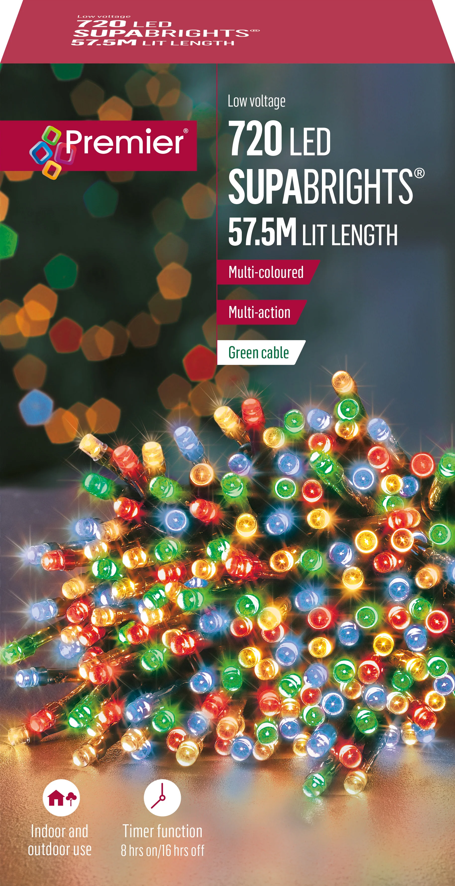 Premier - Multi Coloured LED Multi Action SupaBrights Christmas Lights - Image 4
