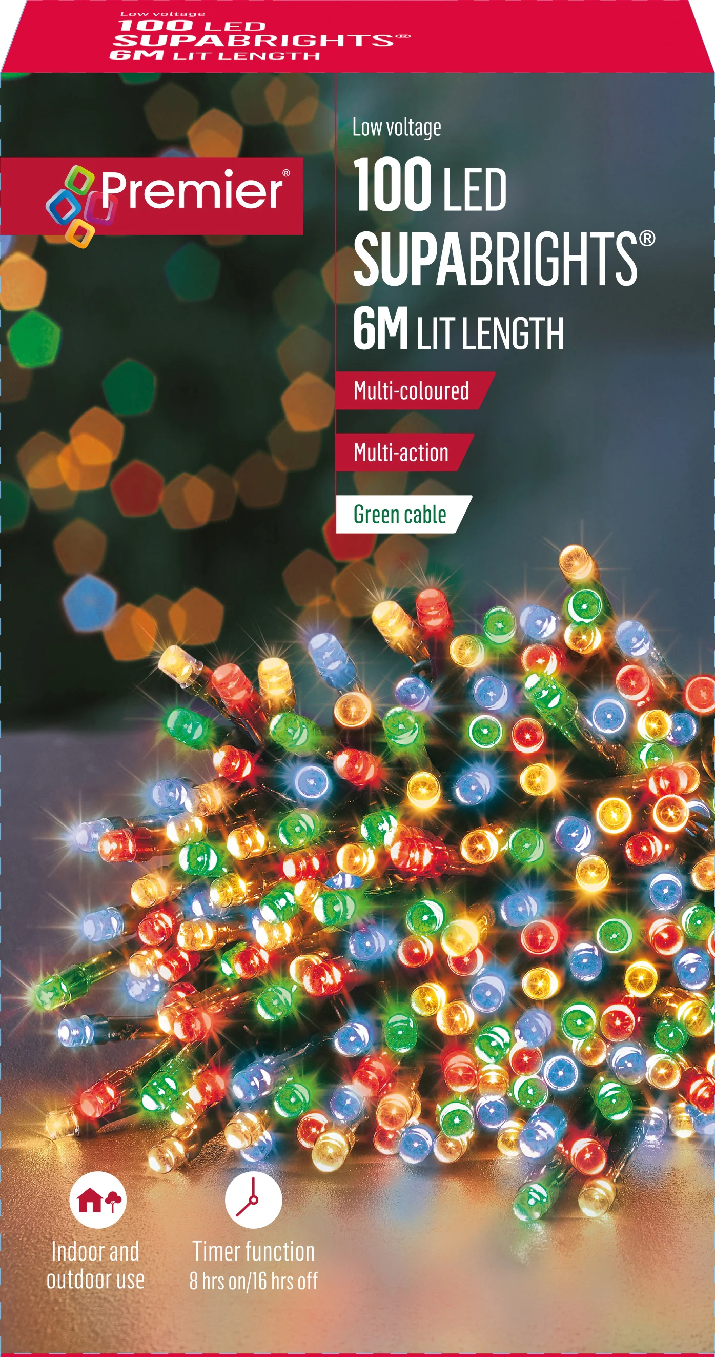 Premier - Multi Coloured LED Multi Action SupaBrights Christmas Lights - Image 5