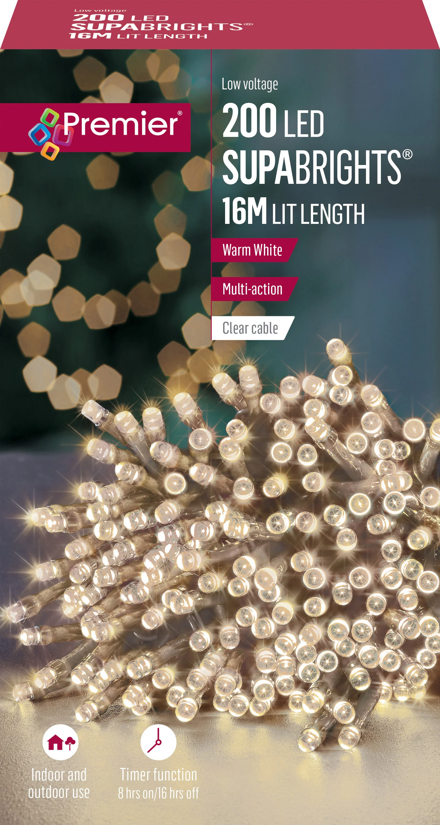 Premier - Warm White LED Multi Action SupaBrights Christmas Lights - Image 4