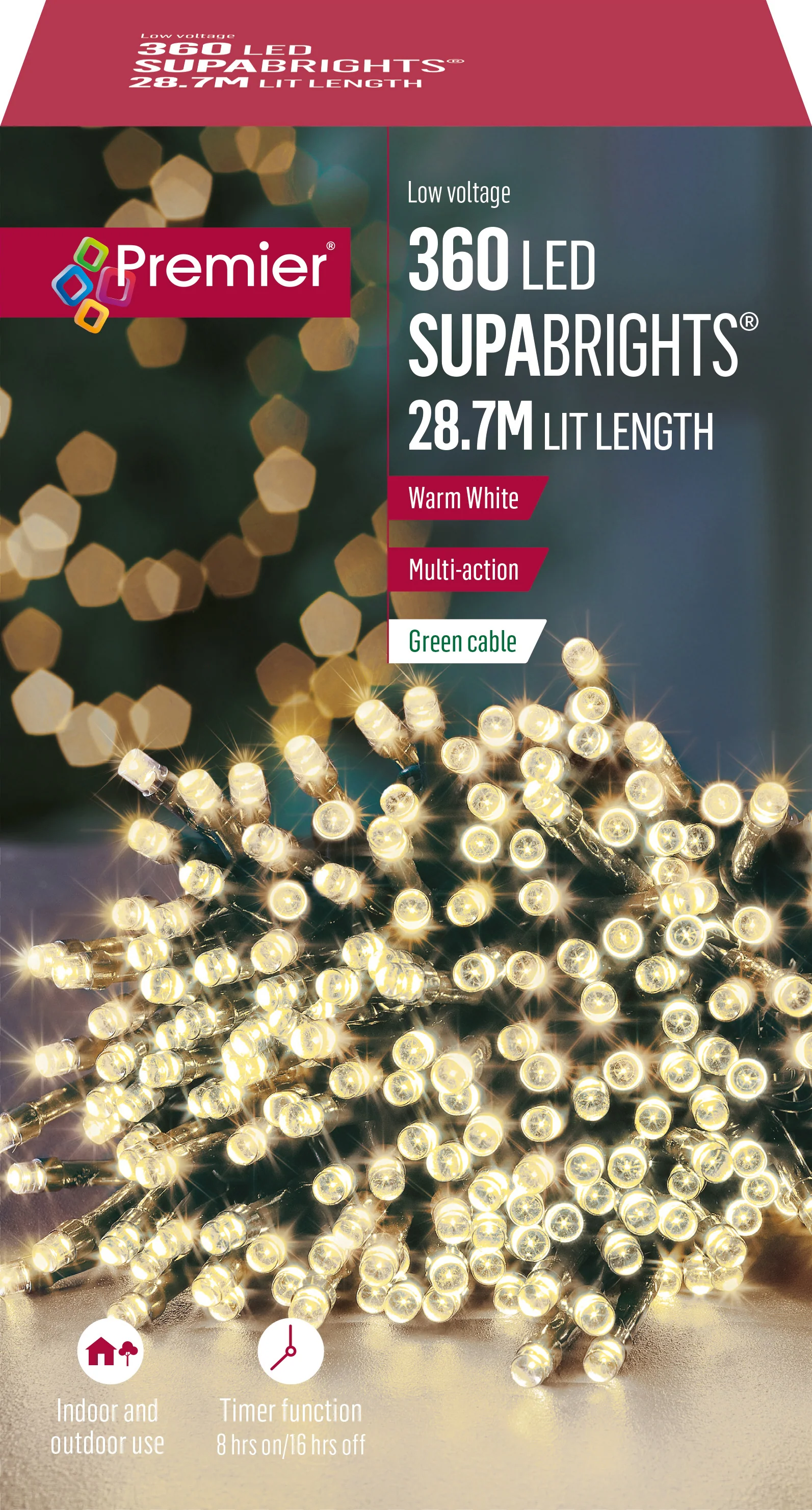 Premier - Warm White LED Multi Action SupaBrights Christmas Lights - Image 5