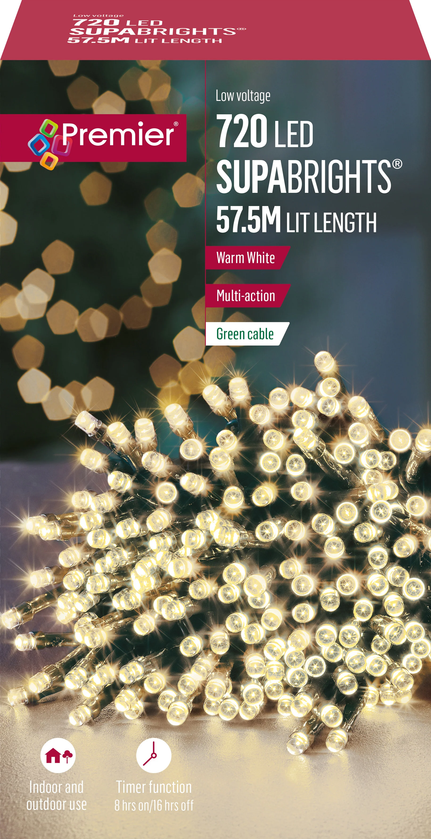 Premier - Warm White LED Multi Action SupaBrights Christmas Lights - Image 7