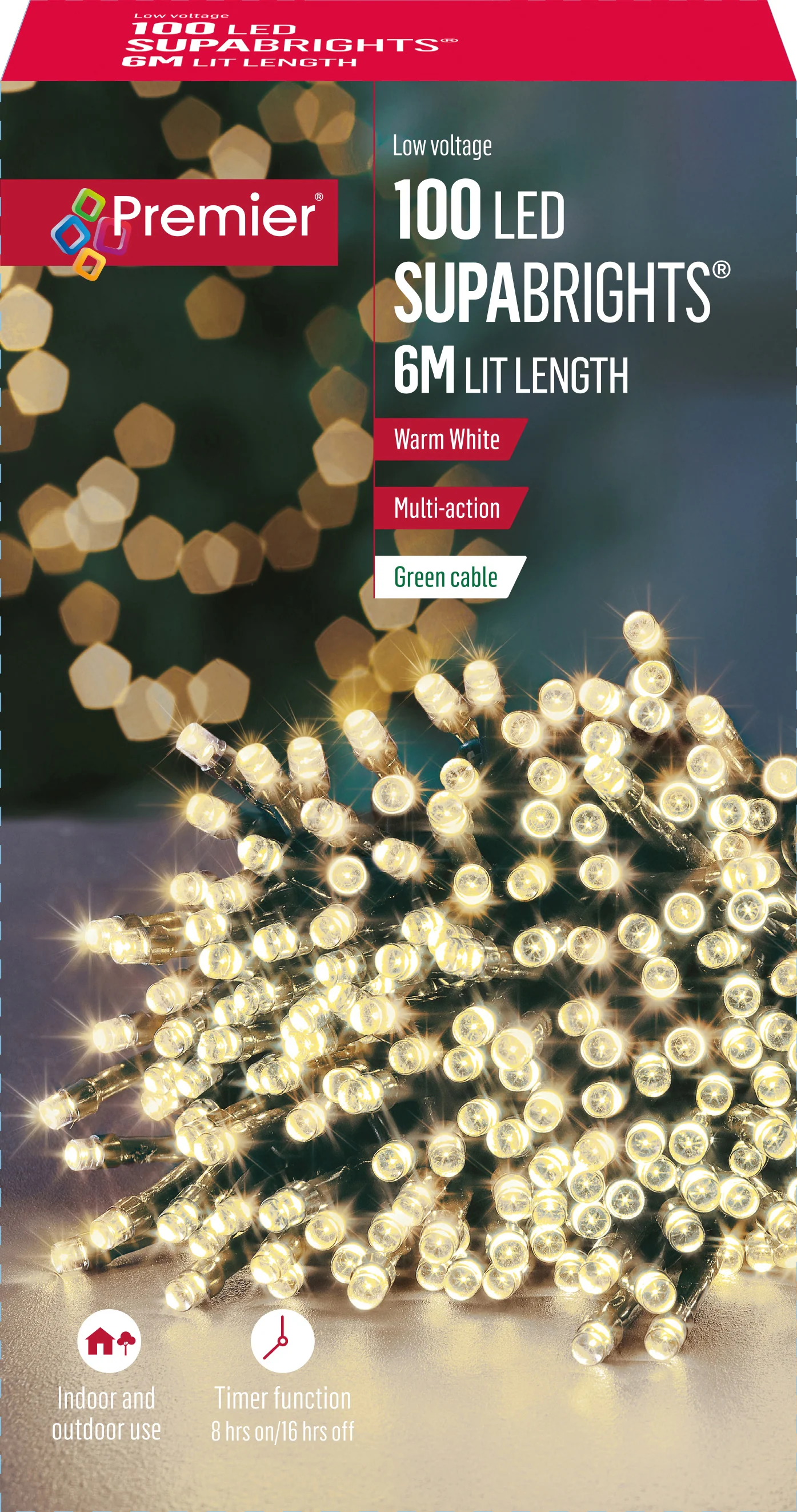 Premier - Warm White LED Multi Action SupaBrights Christmas Lights - Image 9