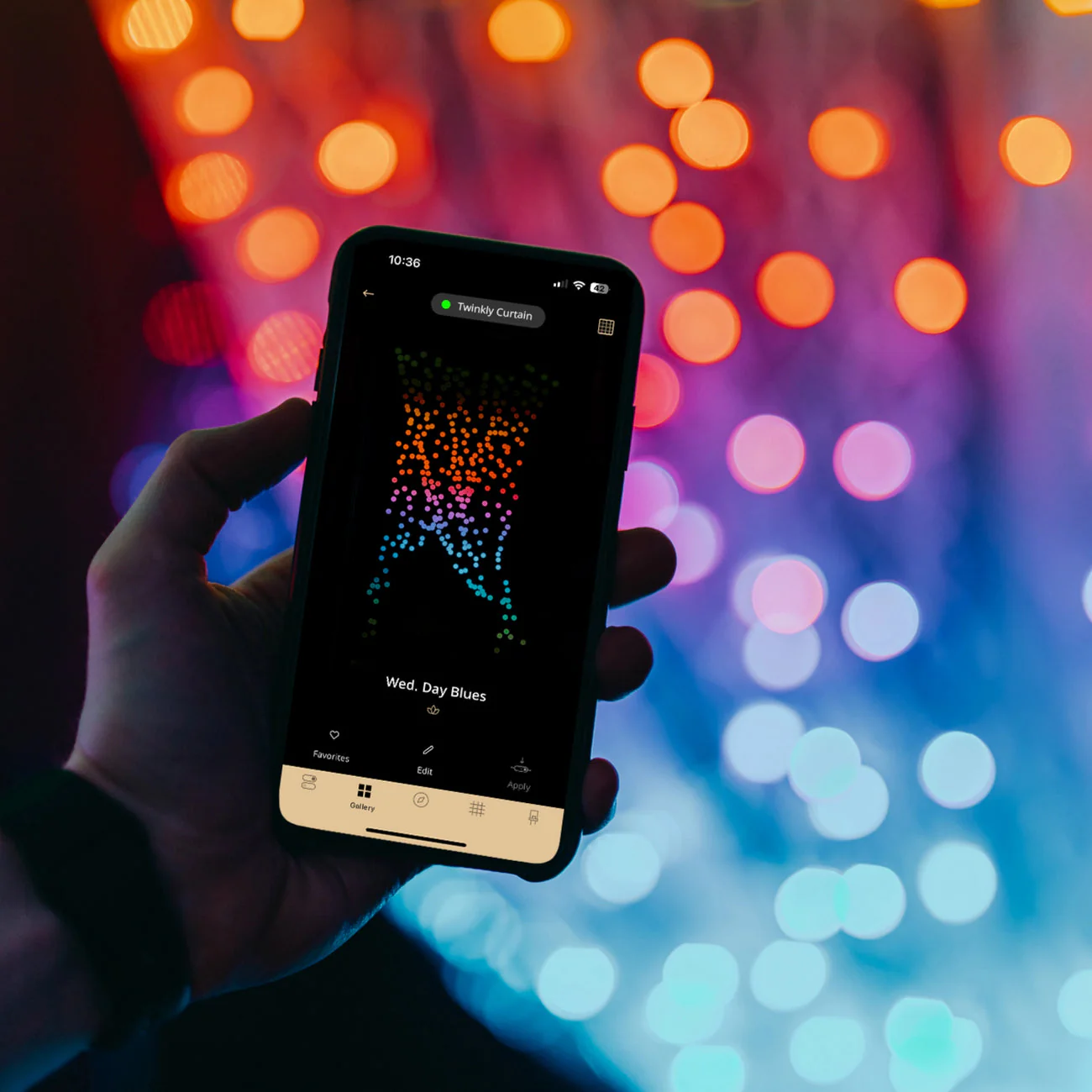 Twinkly Curtain Light with 400 Colour Changing LED Lights - Image 4